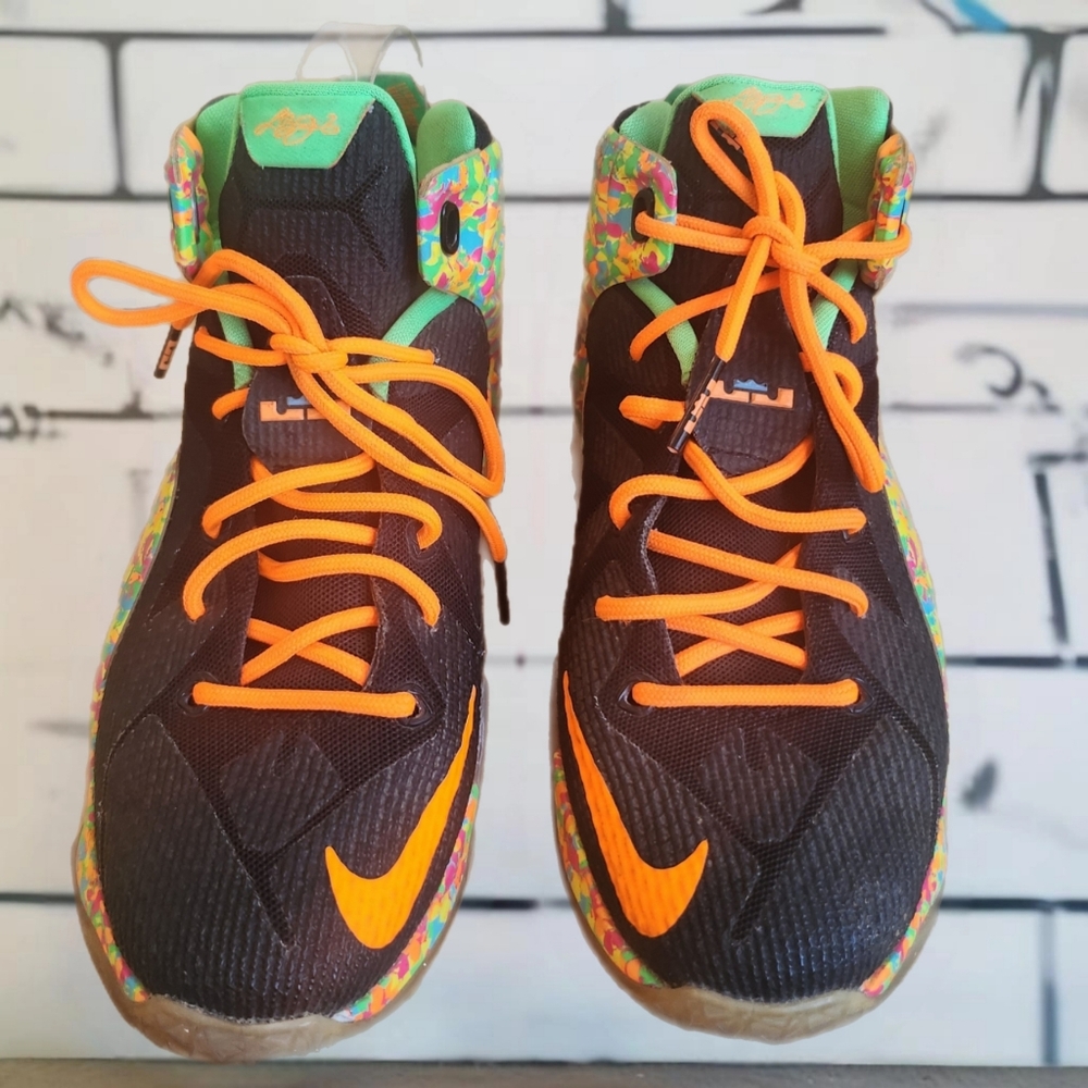 NIKE LEBRON JAMES X11 12 (GS) RARE 2015 "FRUITY PEBBLES" SNEAKERS SIZE 5Y - Picture 6 of 6